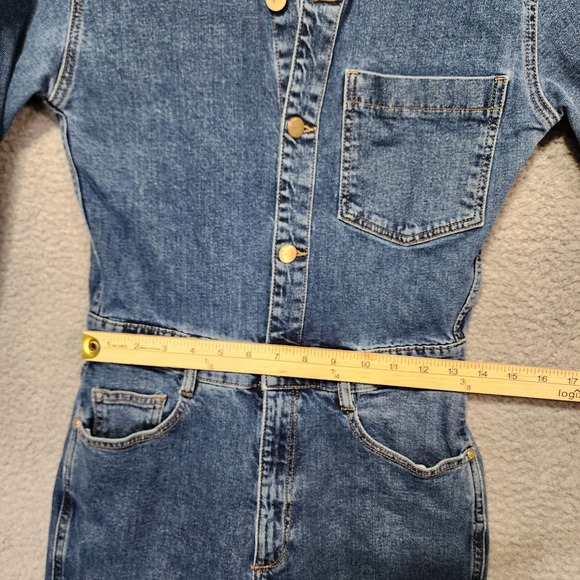 DL1961 Freja Denim Jumpsuit‎ Utility in Tripoli Sz Medium Straight Leg Romper - Picture 6 of 8
